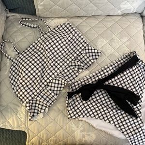 Gingham two piece swimsuit
